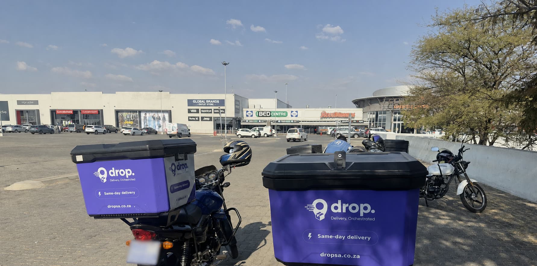 Drop delivery motorcycles operating in South Africa